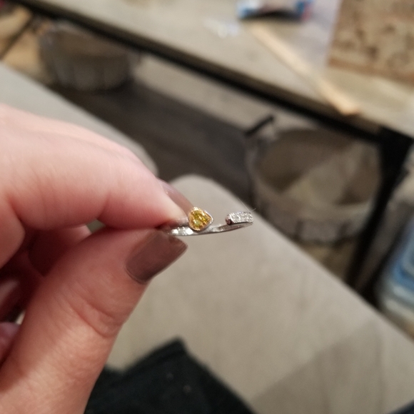 COPY - Yellow and White Diamond Ring.  Size 6 - Picture 1 of 5